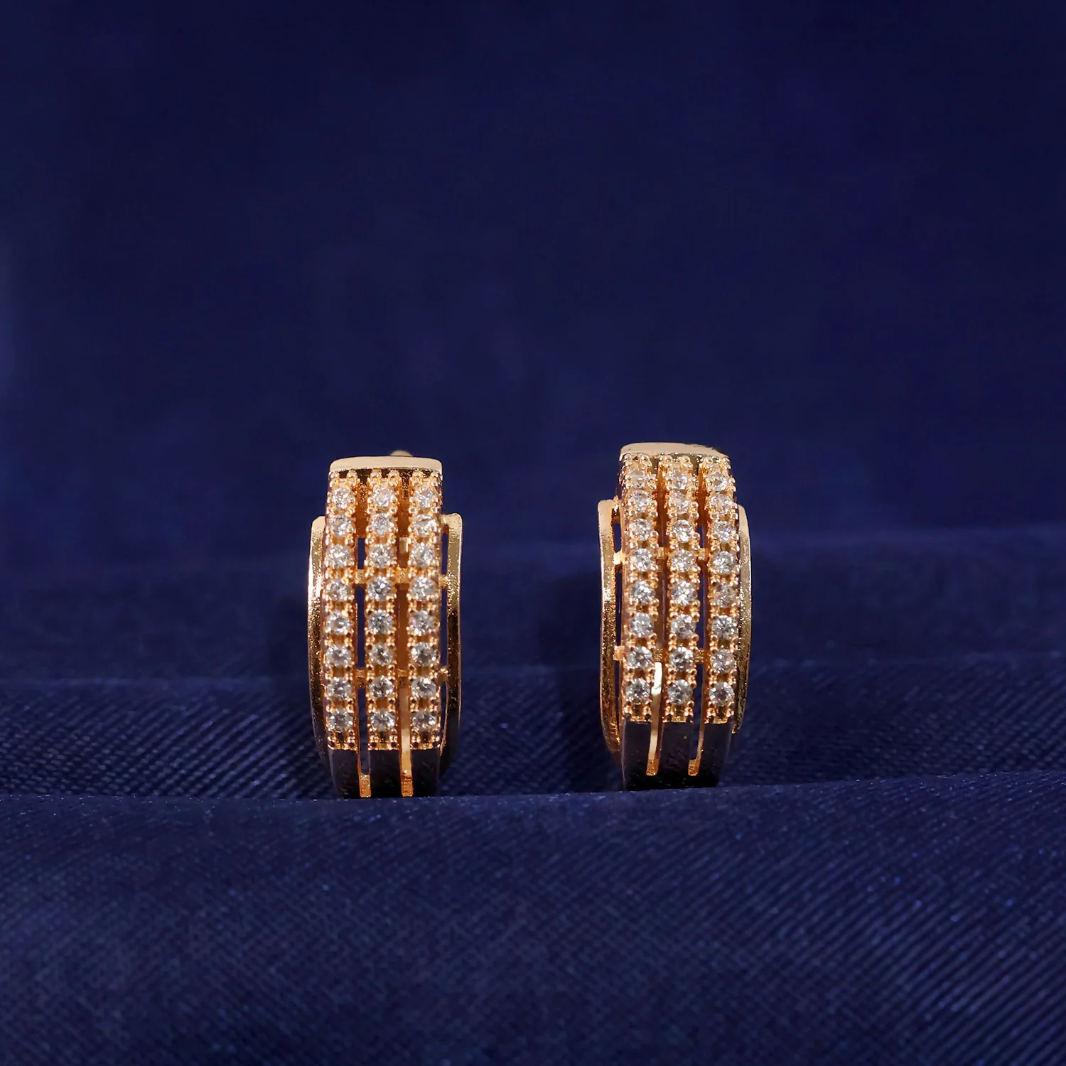 Crystal Hoop Earrings – Elegant Gold Finish Party Wear - Image 6