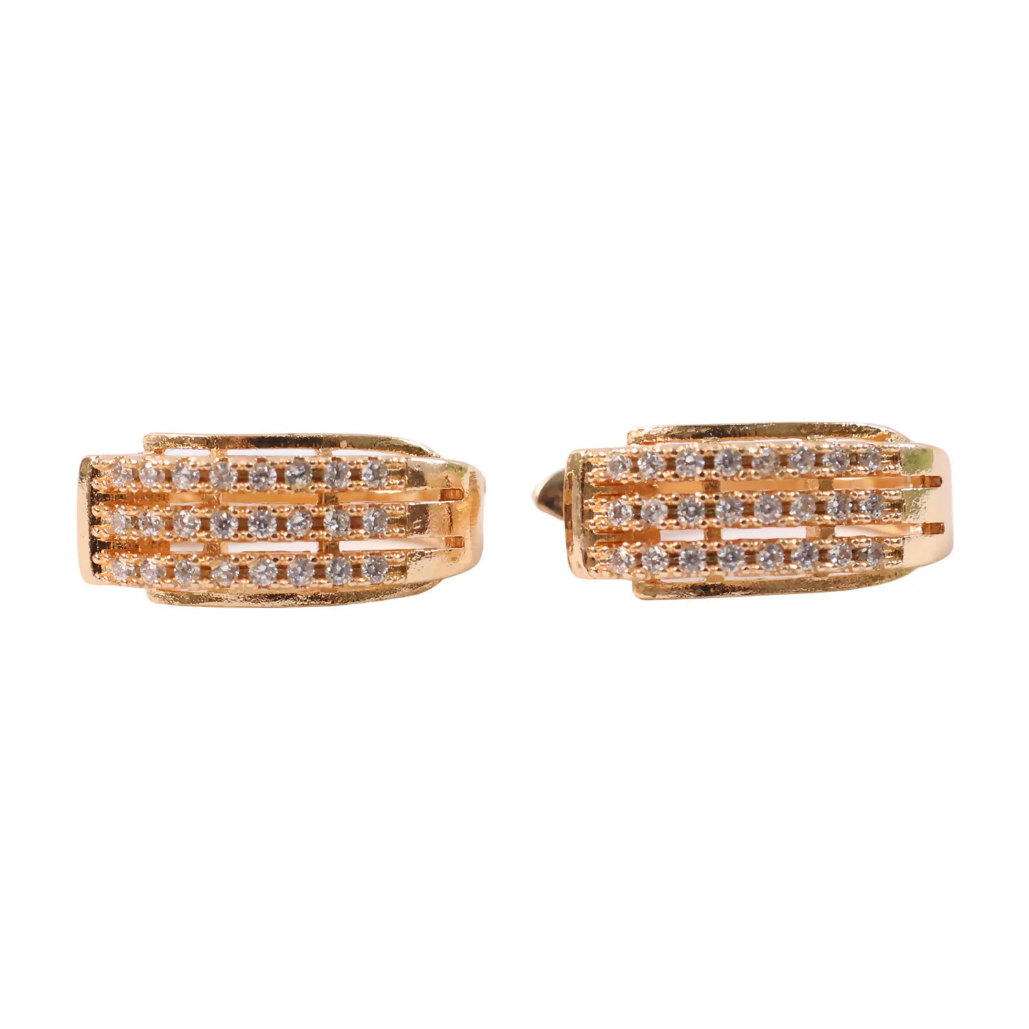 Crystal Hoop Earrings – Elegant Gold Finish Party Wear - Image 7