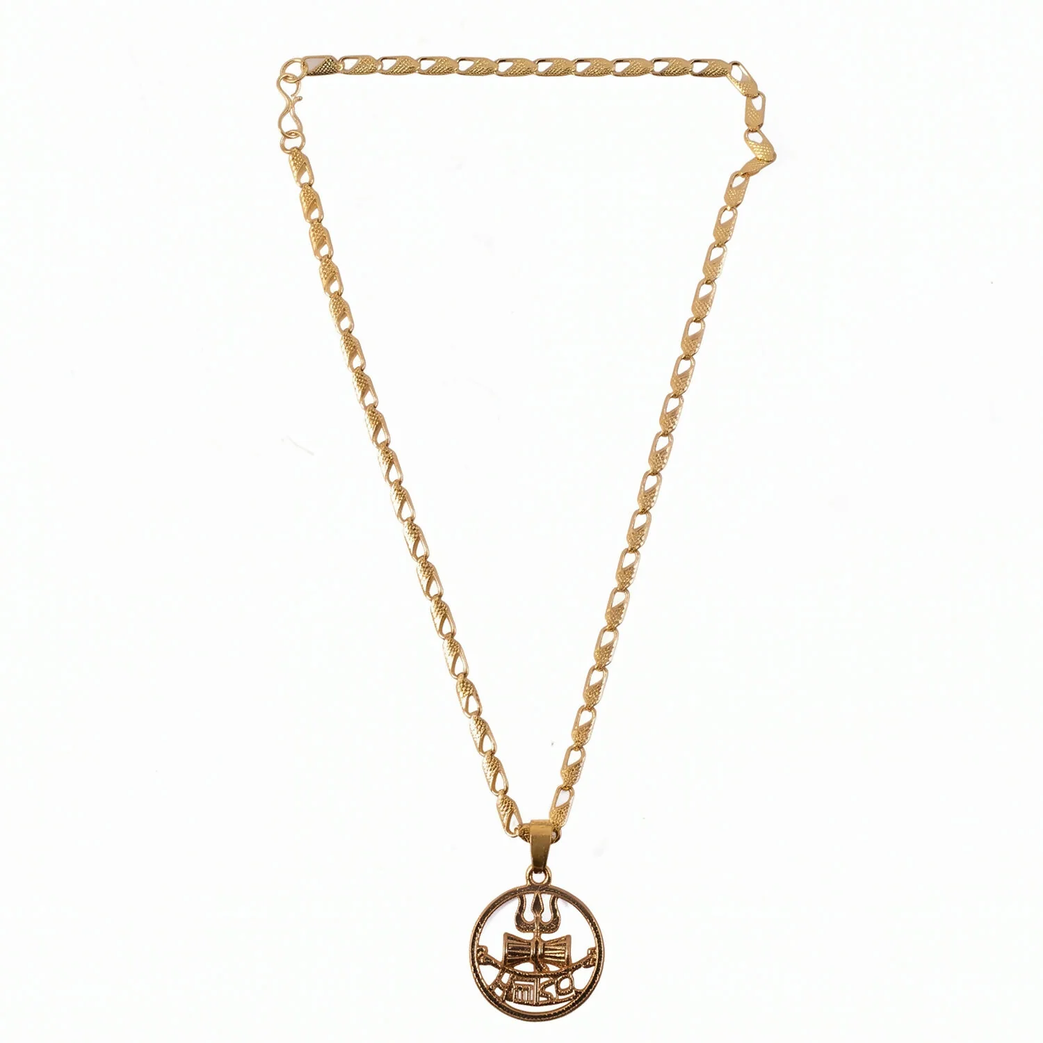 Gold Finish Mahadev Trishul Damru Pendant Chain – For Devotees of Shiva - Image 6