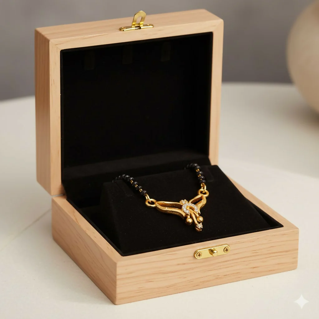 Mangalsutra Gold Plated Floral Pendant – Elegant Daily Wear - Image 2