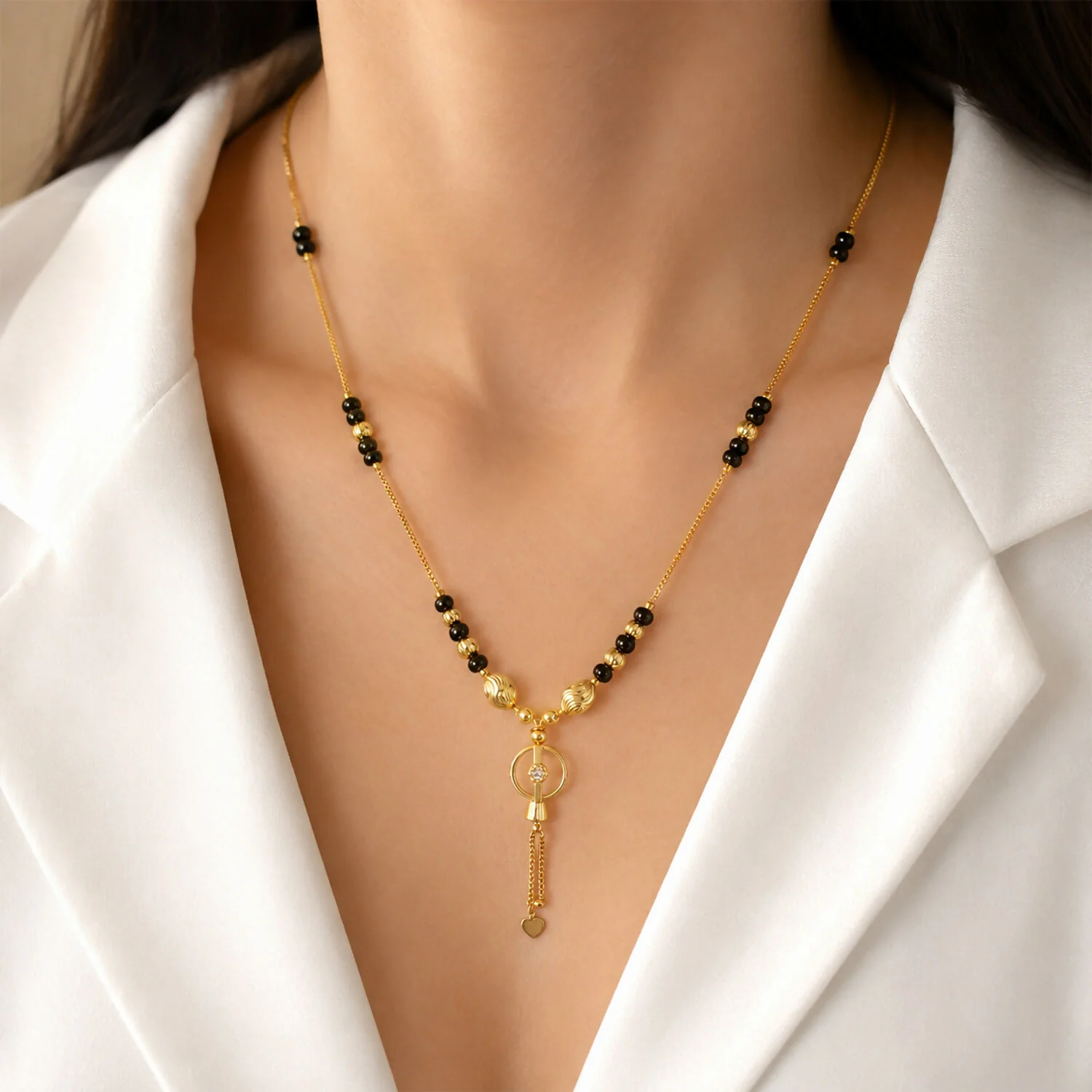 Gold-Plated Black Bead Mangalsutra – Traditional Necklace for Women - Image 2