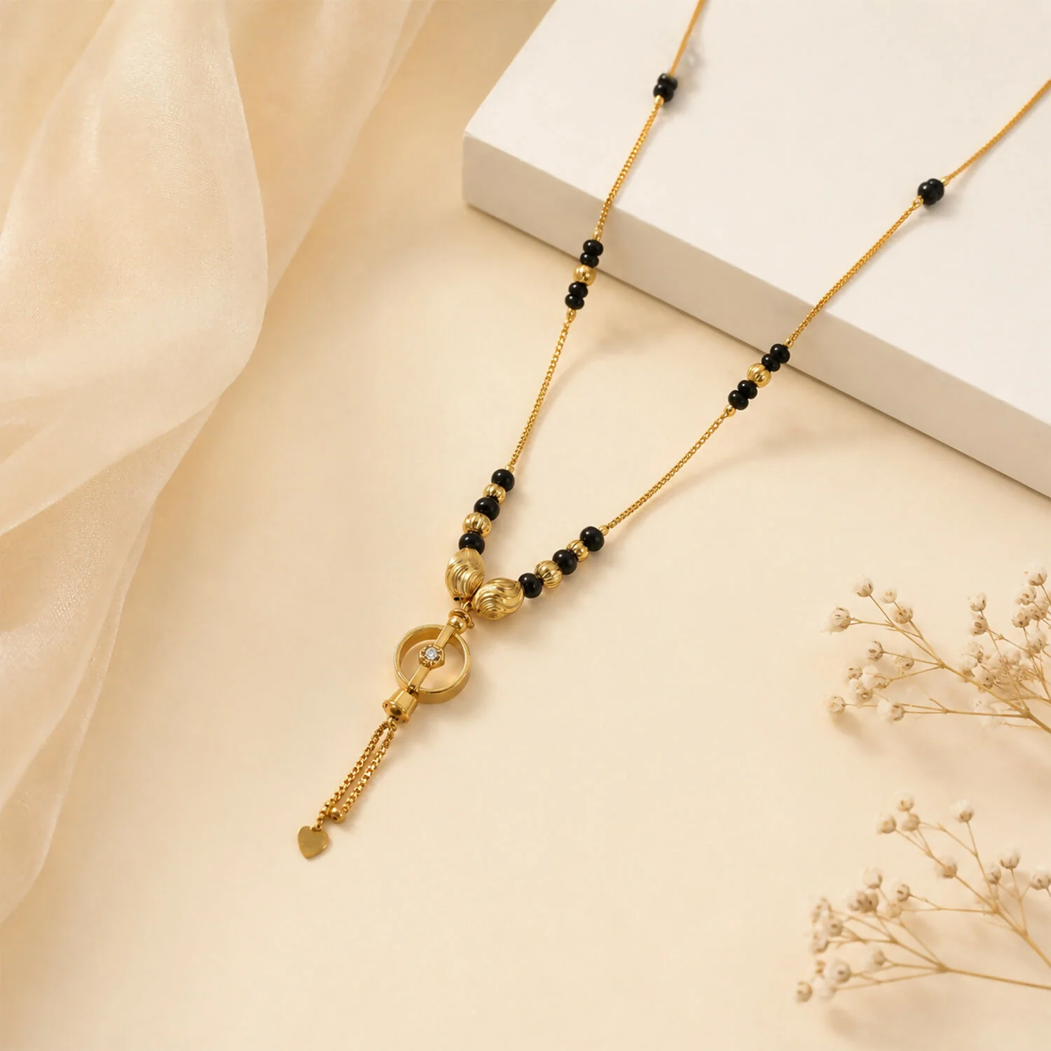 Gold-Plated Black Bead Mangalsutra – Traditional Necklace for Women - Image 4