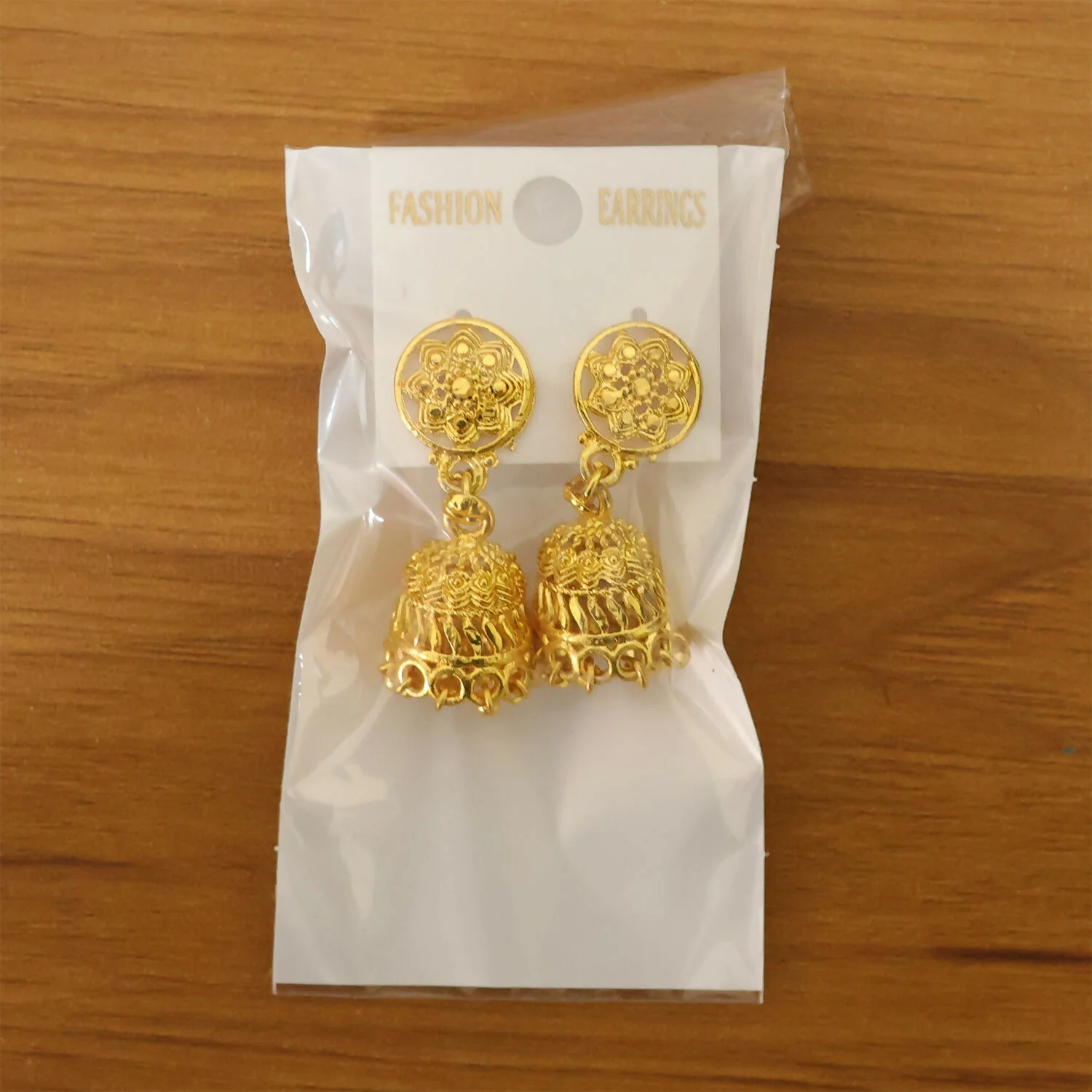 Gold Plated Floral Jhumka Earrings – Elegant Traditional Accessory - Image 6