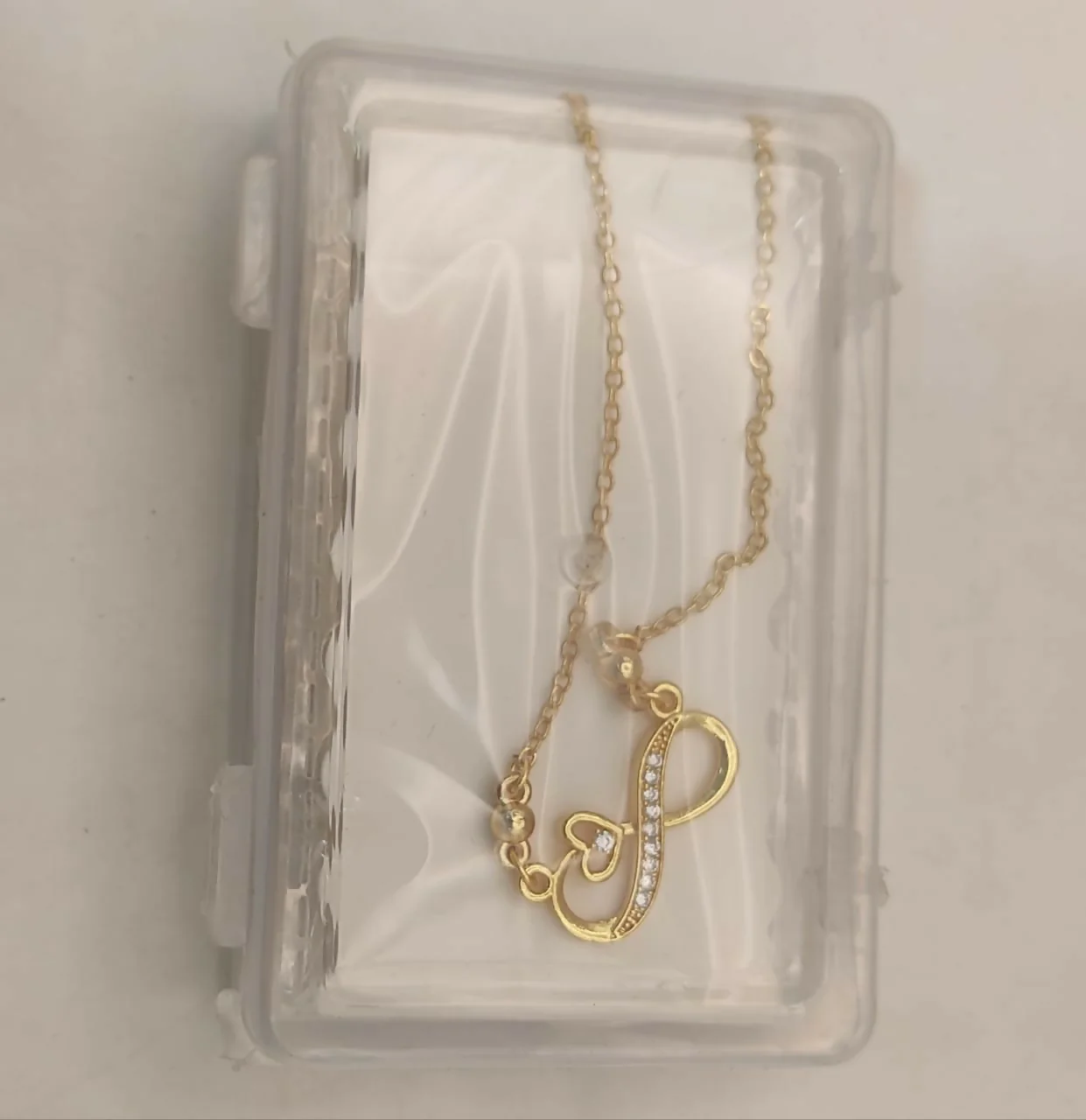 Gold Plated Infinity Heart Necklace – Elegant CZ Stone Jewelry - Image 5