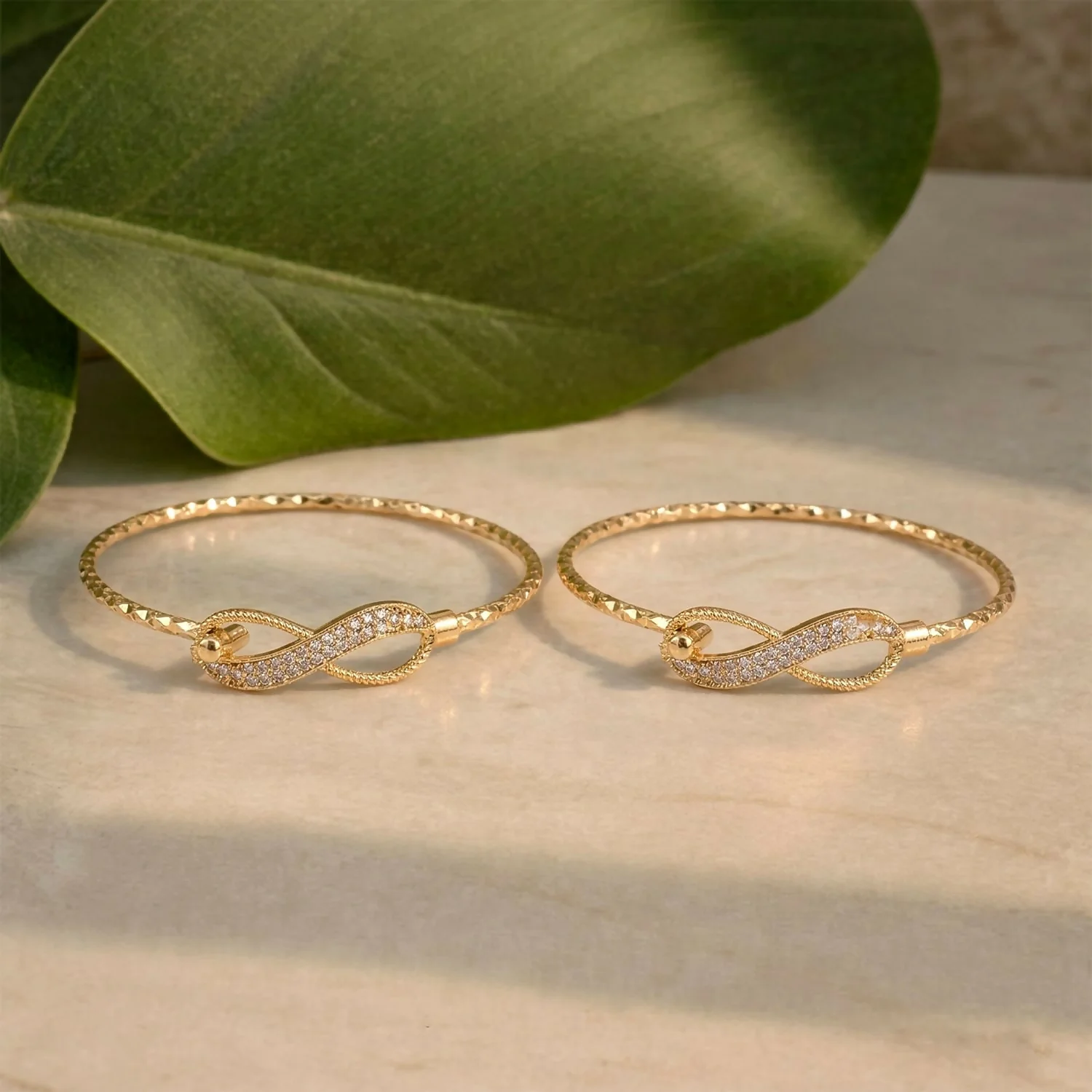 Gold Plated Infinity Design Stone Bracelet – Elegant & Durable Jewelry - Image 2