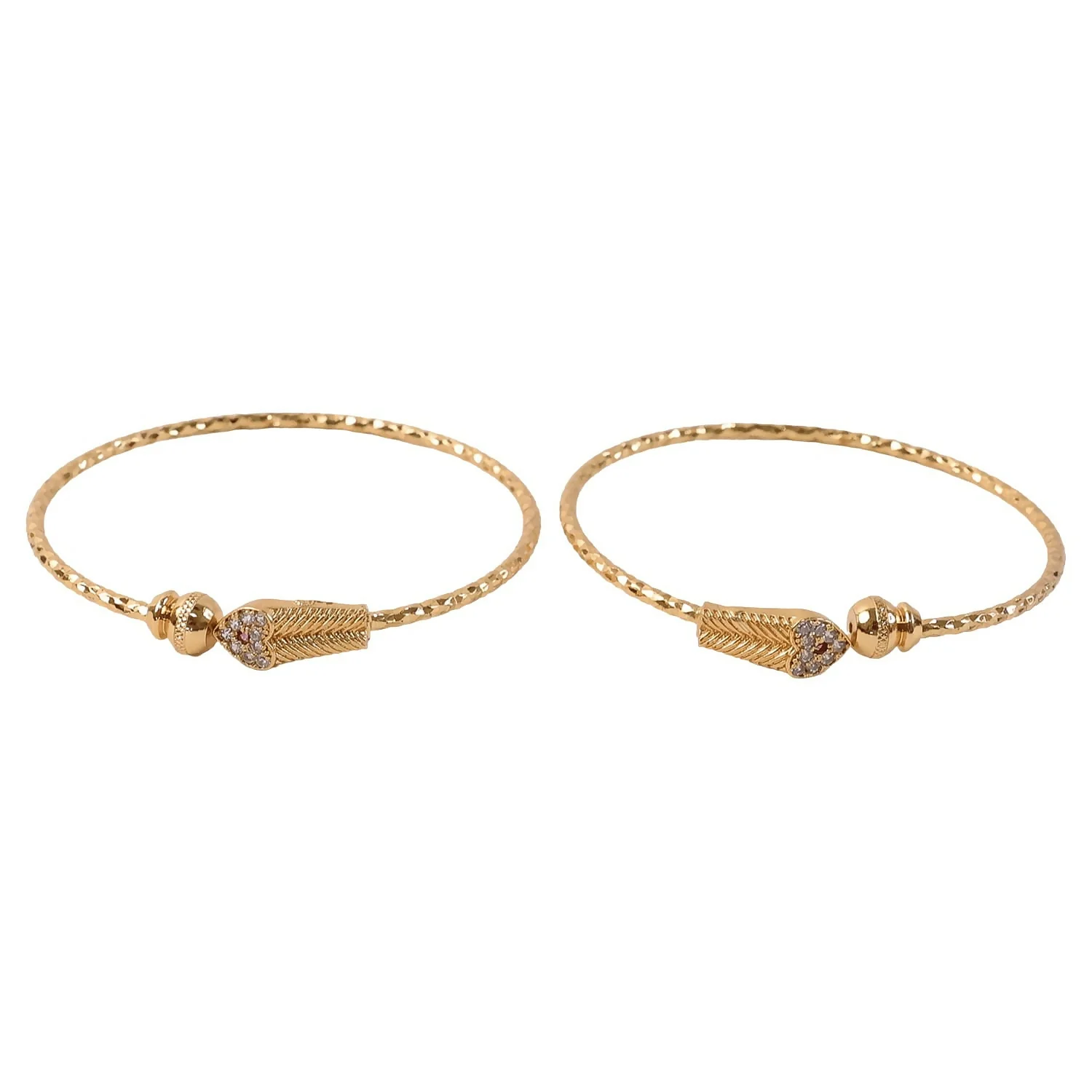 Gold Plated Leaf Design Bracelet – Elegant Openable Women’s Jewelry - Image 5