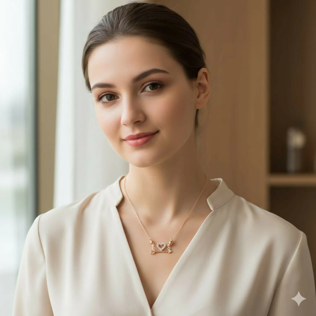 Gold Plated Love Heart Pendant Necklace – Sparkling Romantic Jewelry - Image 3