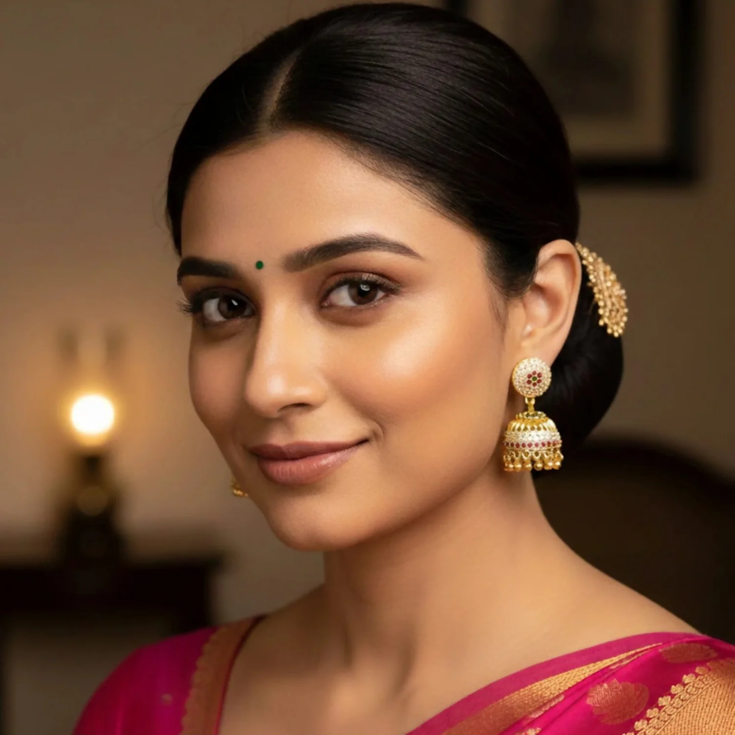 Traditional Jhumka Earrings – Vibrant Multicolour with Gold Finish - Image 5