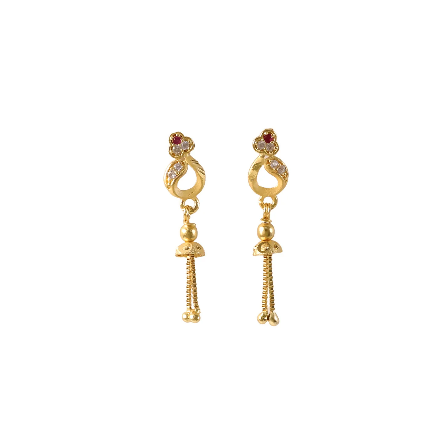 Gold-Plated Drop Earrings – Traditional South Asian Craftsmanship - Image 5