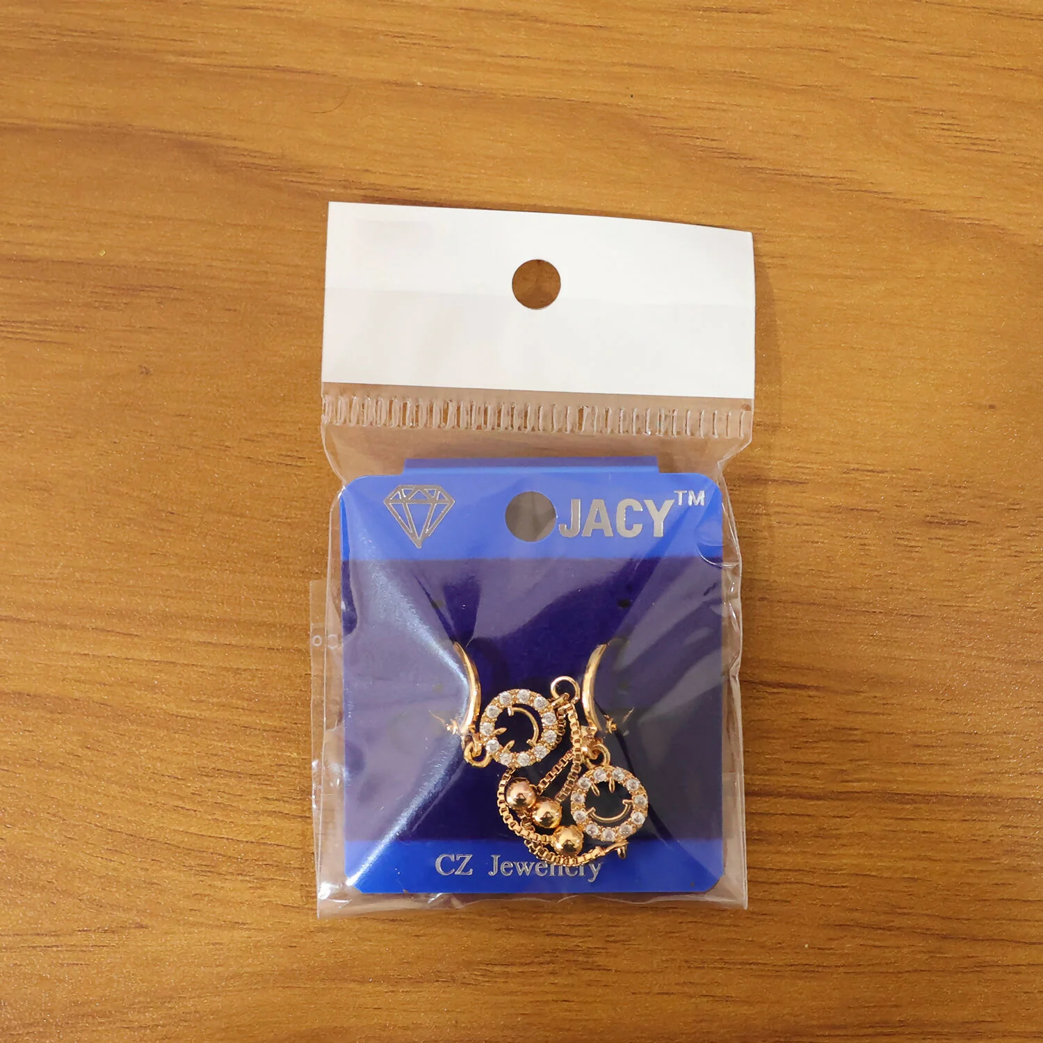 Gold-Tone Smiley Crystal Tassel Drop Earrings – Elegant Dangle Style - Image 6