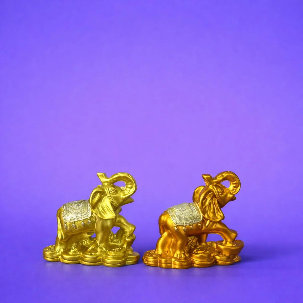 Golden Elephant Showpiece Set – Symbol of Wealth & Good Luck - Image 4