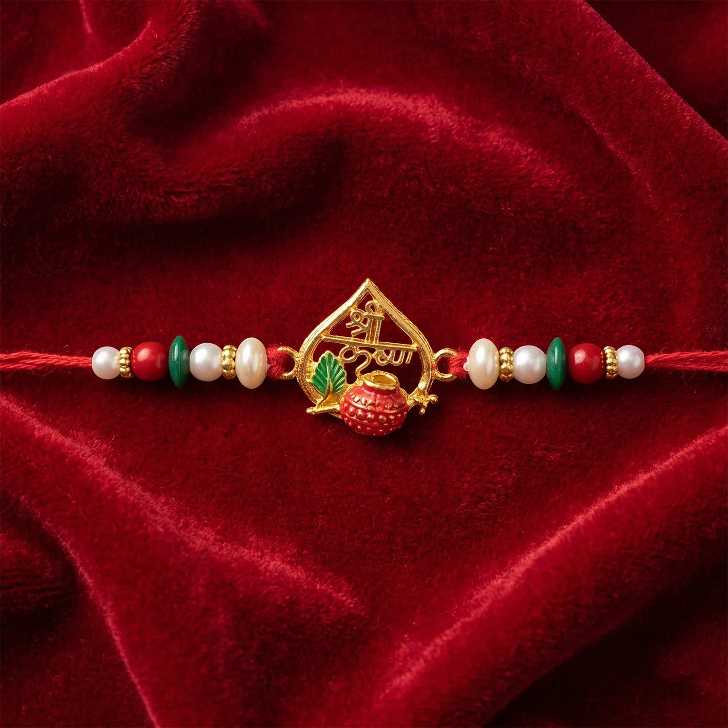 Golden Veer Meenakari Heart Rakhi – Elegant Festive Gift for Brothers - Image 6