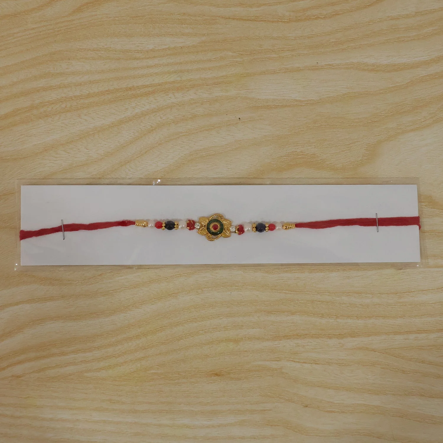 Green Kundan Beads Charm Rakhi for Brother Bhai Raksha Bandhan Festival Special Gift - Image 4