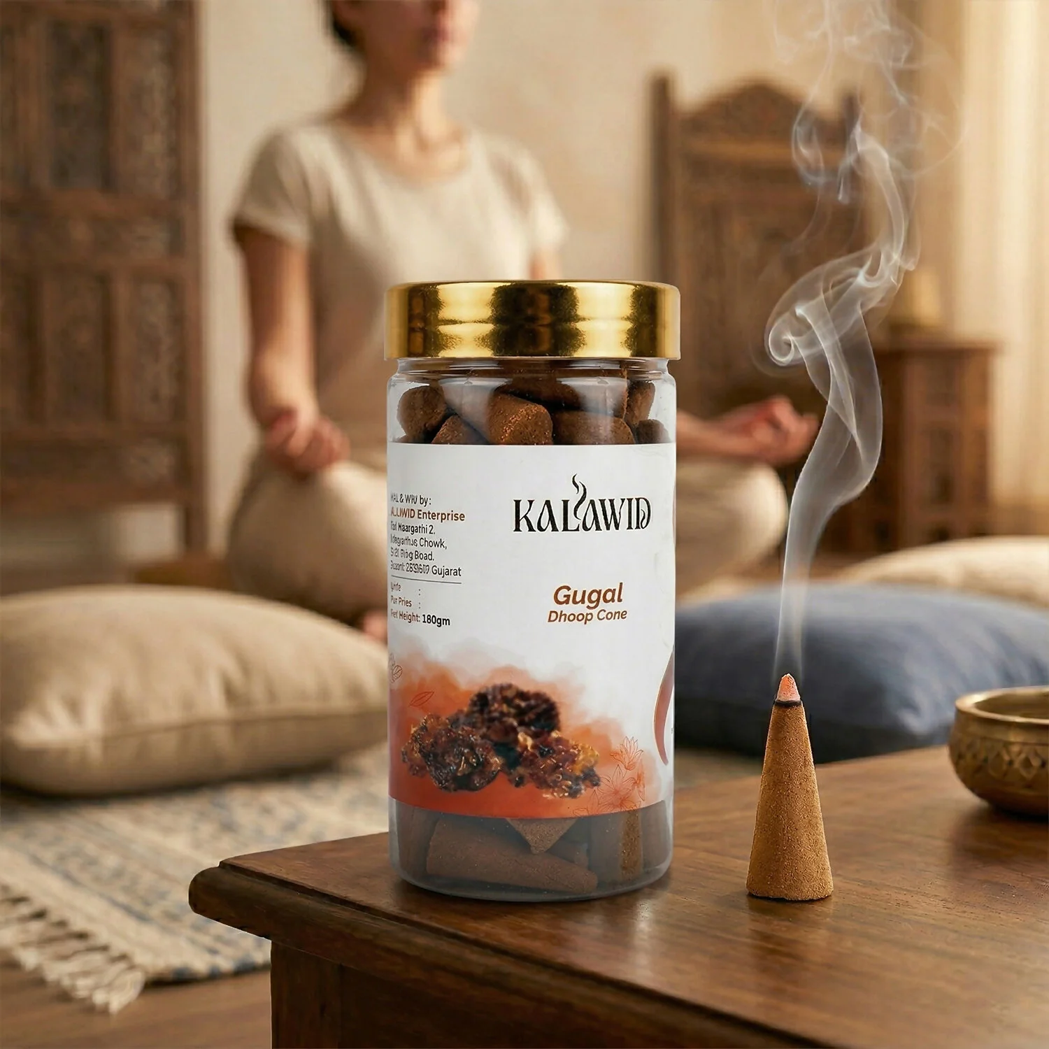 Gugal Dhoop Cone Jar – Long-lasting Spiritual Fragrance for Daily Pooja - Image 4