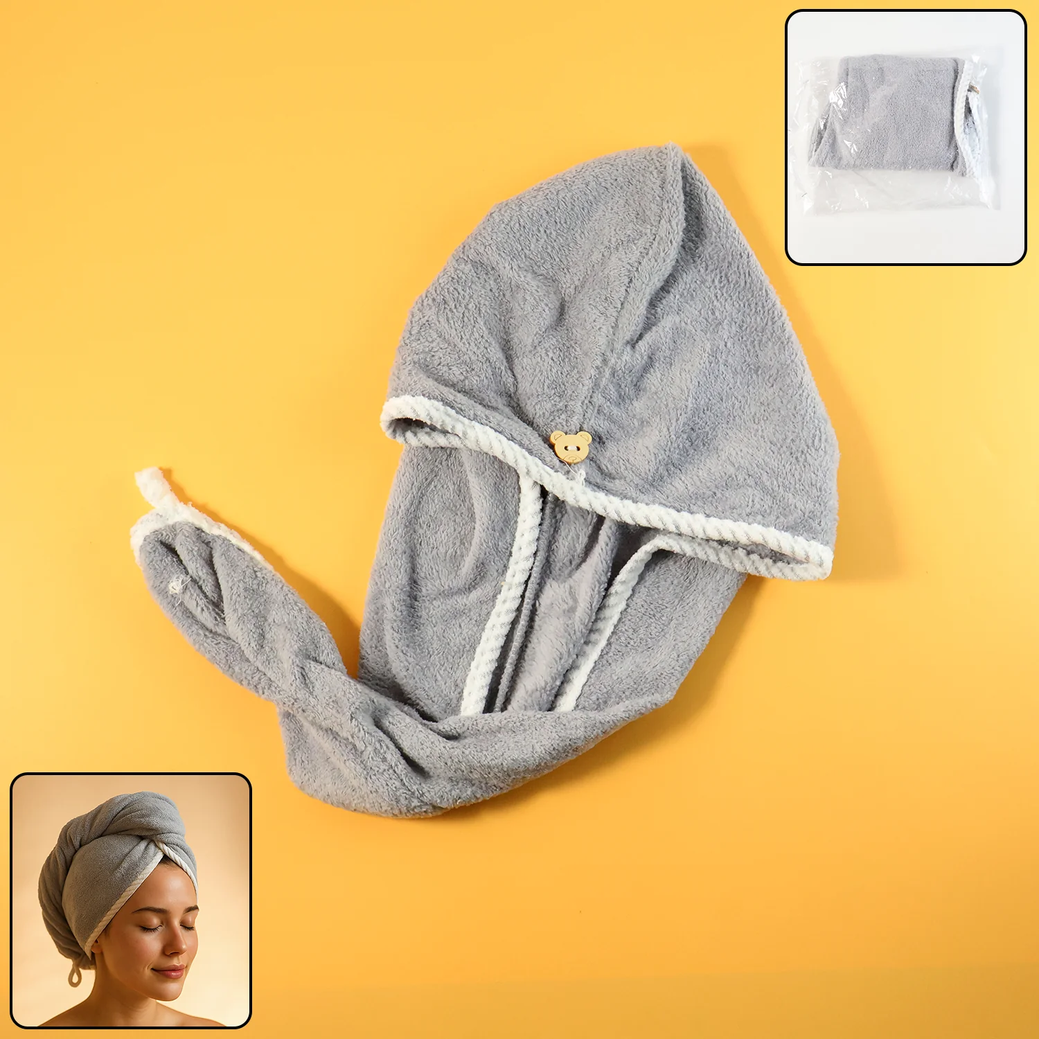 Hair Drying Towel Wrap – Quick Dry Microfiber Turban | Calm & Curl