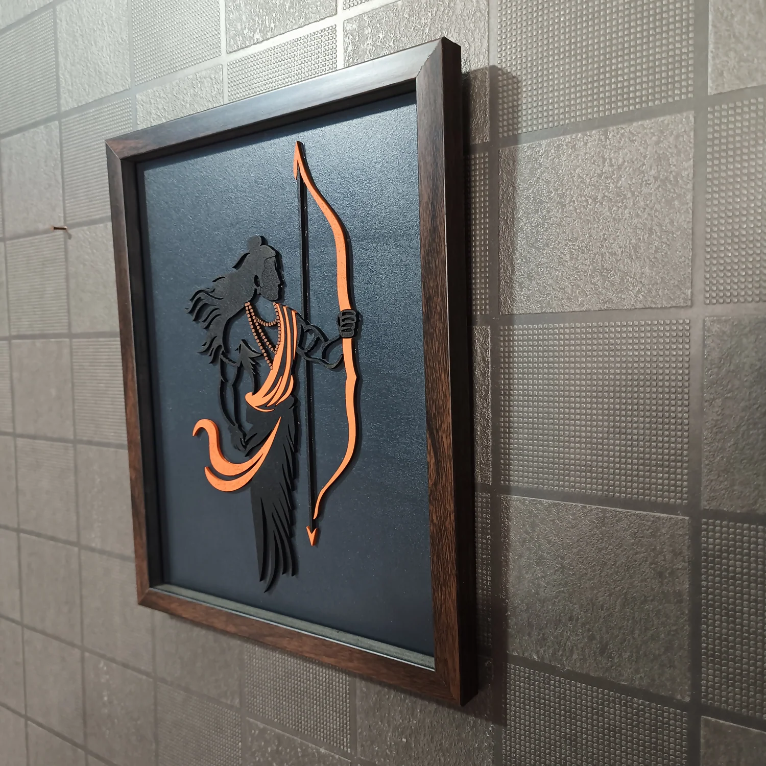 Lord Ram Wall Art – Handcrafted Multi-Layer 3D Wooden Frame - Image 5