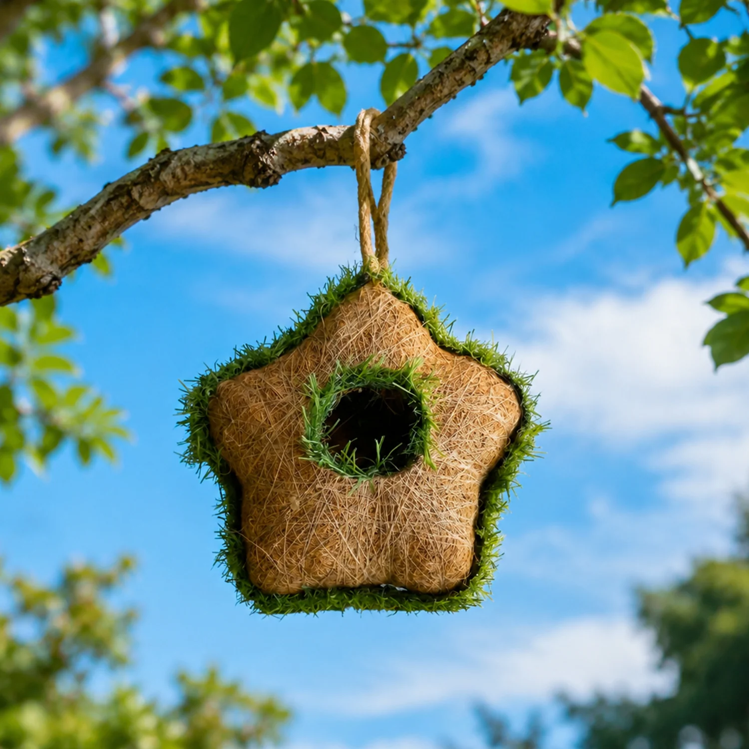 Coir Bird House – Eco-friendly Star-Shaped Garden Decor - Image 3