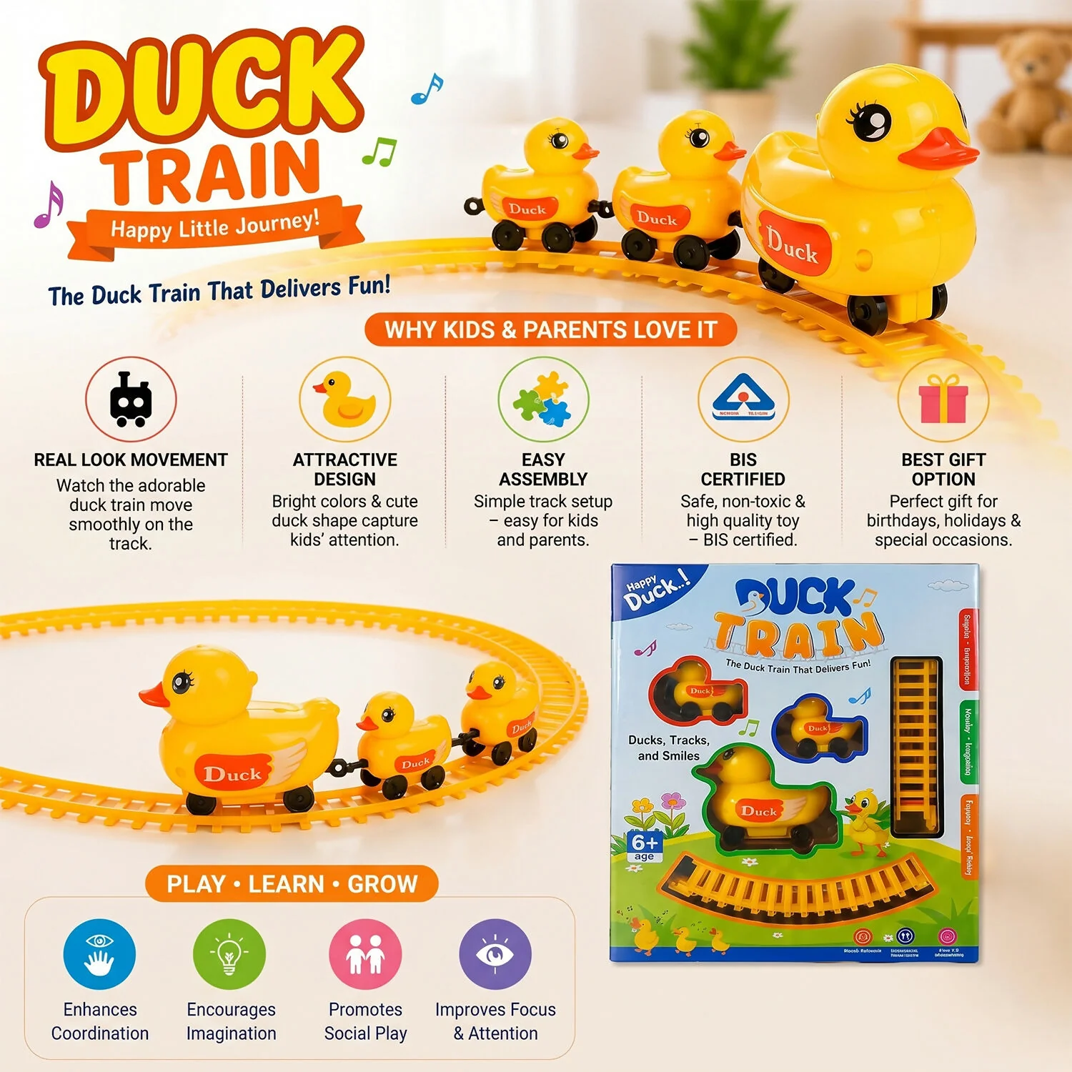 Kids Electric Toy Train Set – Lights, Music & Easy Assembly - Image 6