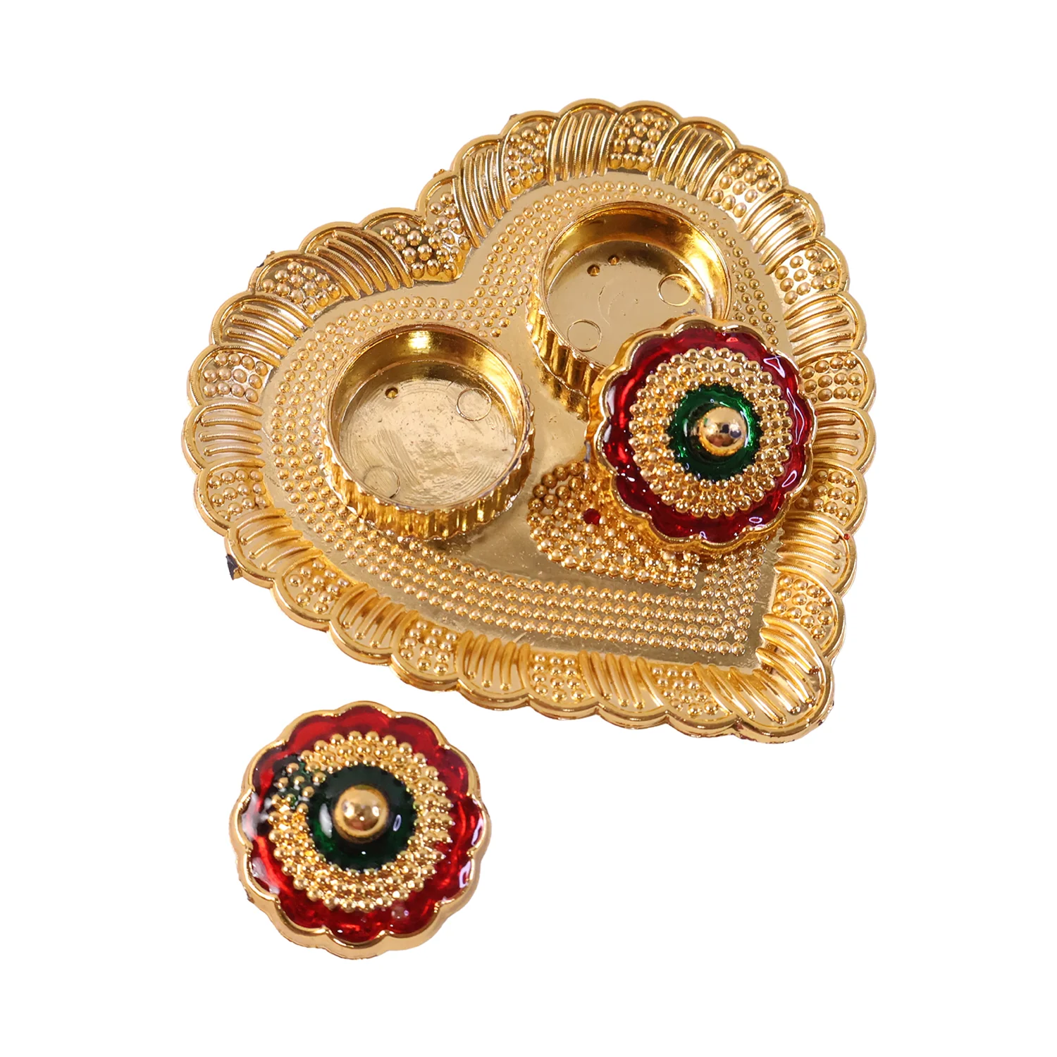 Heart Shape Kumkum Holder – Elegant Pooja Accessory for Festivals - Image 5
