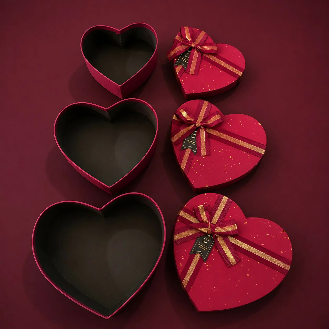 Heart-Shaped Gift Box Set – Elegant Nested Design for Special Occasions - Image 4