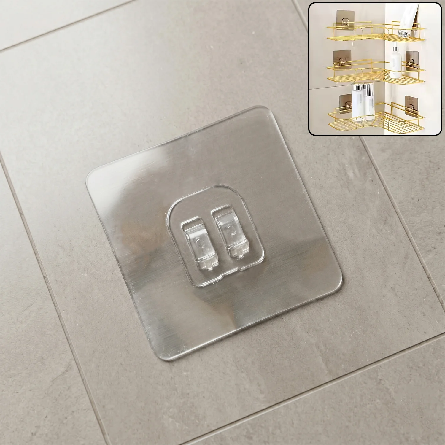 Adhesive Wall Hook – Transparent, Heavy Duty | GlimmerHome
