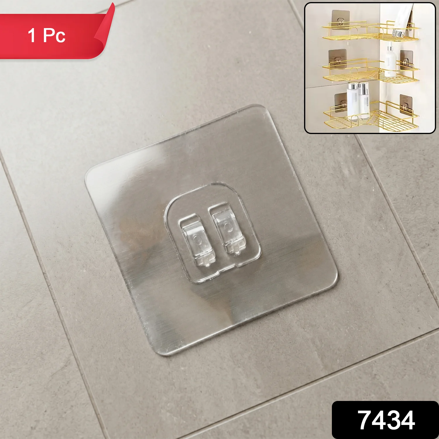 Adhesive Wall Hook – Transparent, Heavy Duty | GlimmerHome - Image 2