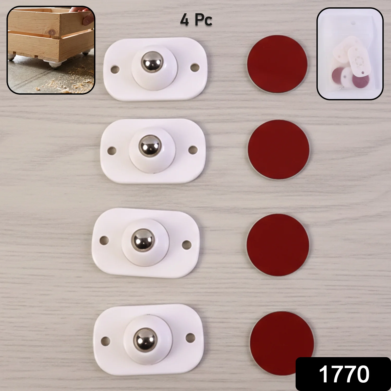 Furniture Moving Roller Mini Wheels – Heavy-Duty 4 Pc Set - Image 2