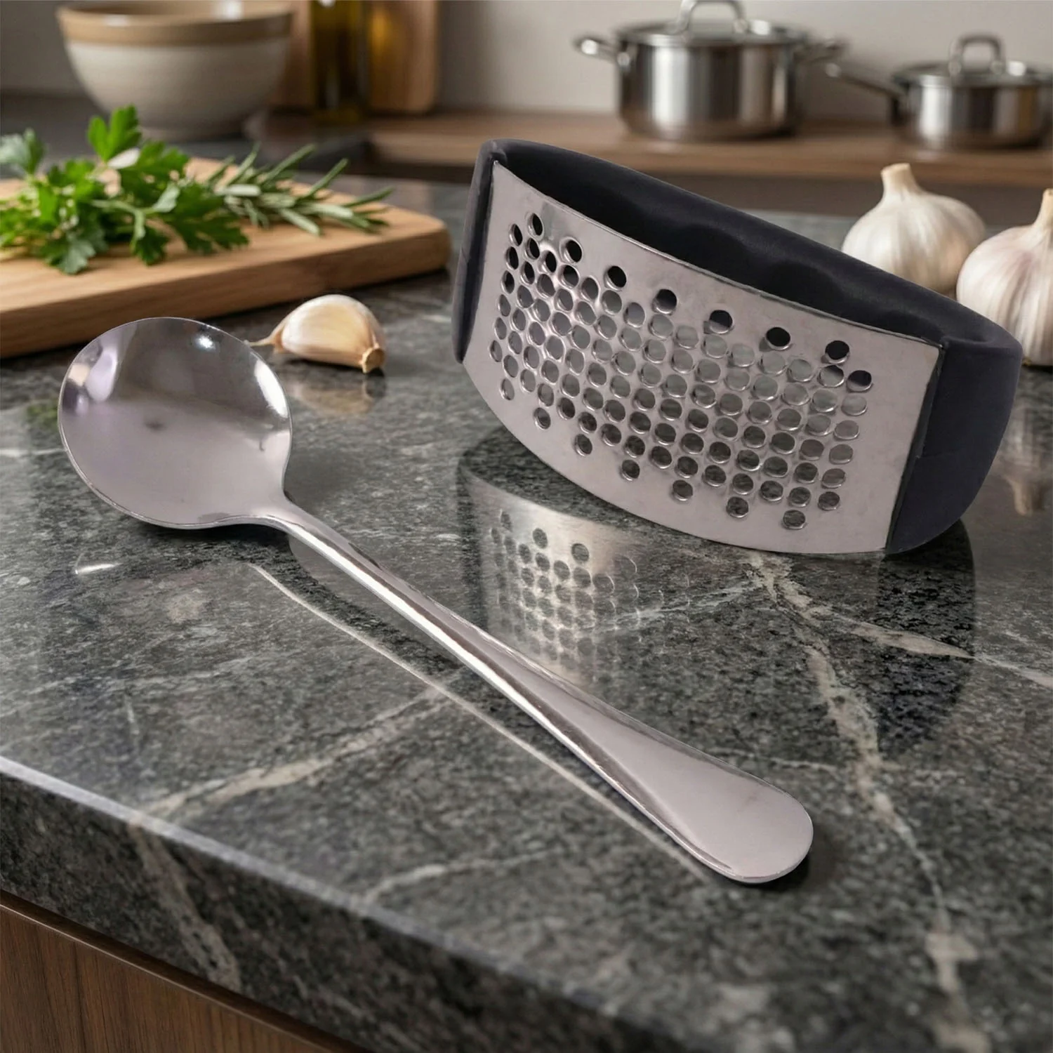 Garlic Press Tool – Heavy-Duty & Ergonomic Kitchen Set - Image 7