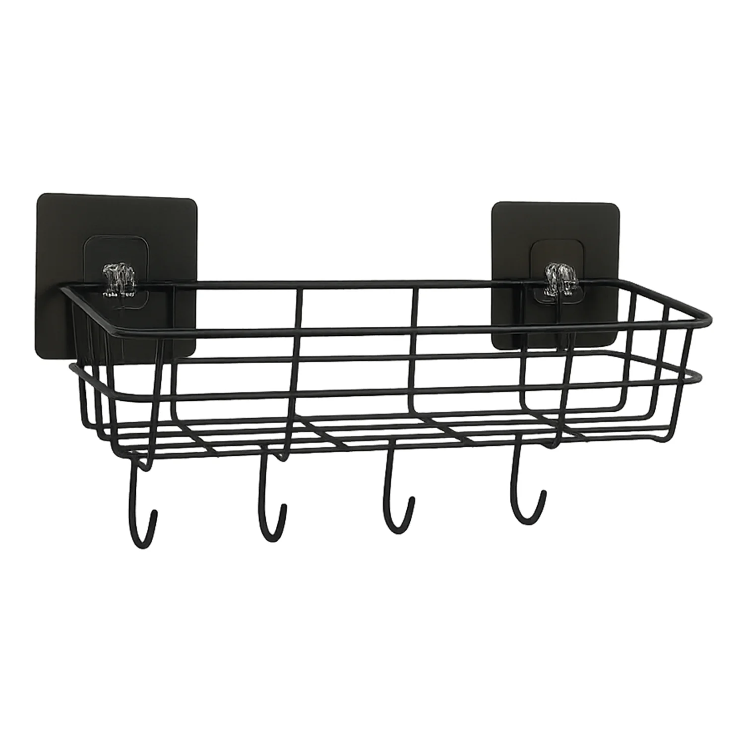 Self-Adhesive Wall Storage Baskets with Hooks – Durable Metal, No Drill - Image 5