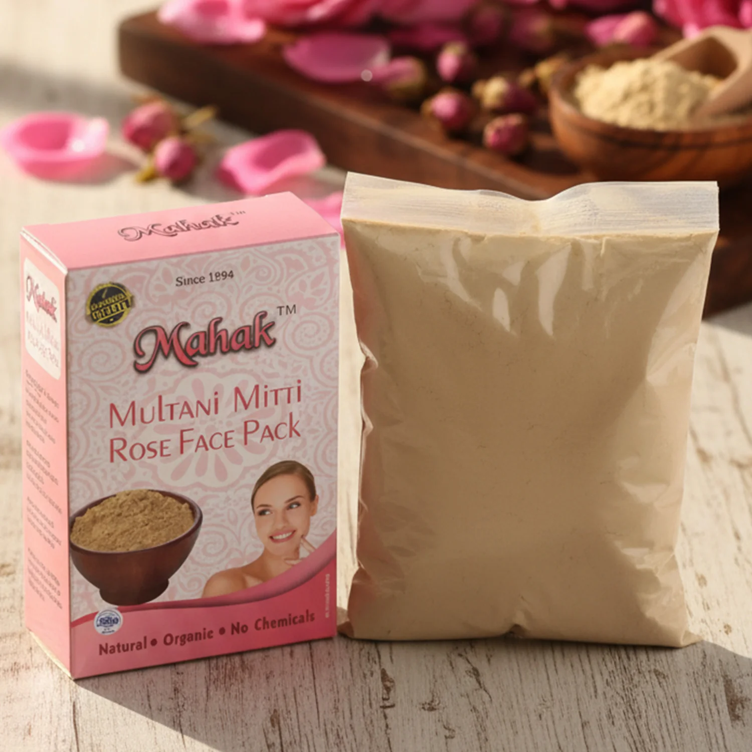 Multani Mitti Rose Face Pack – Herbal Deep Cleansing 80gm - Image 4