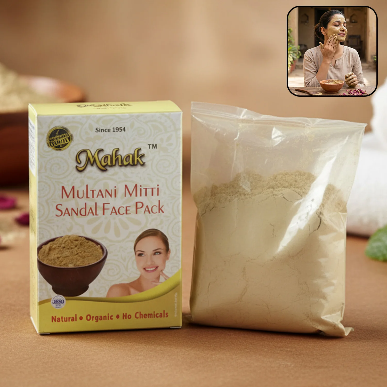 Multani Mitti Face Pack – Herbal Deep Cleansing Powder 80 gm - Image 3
