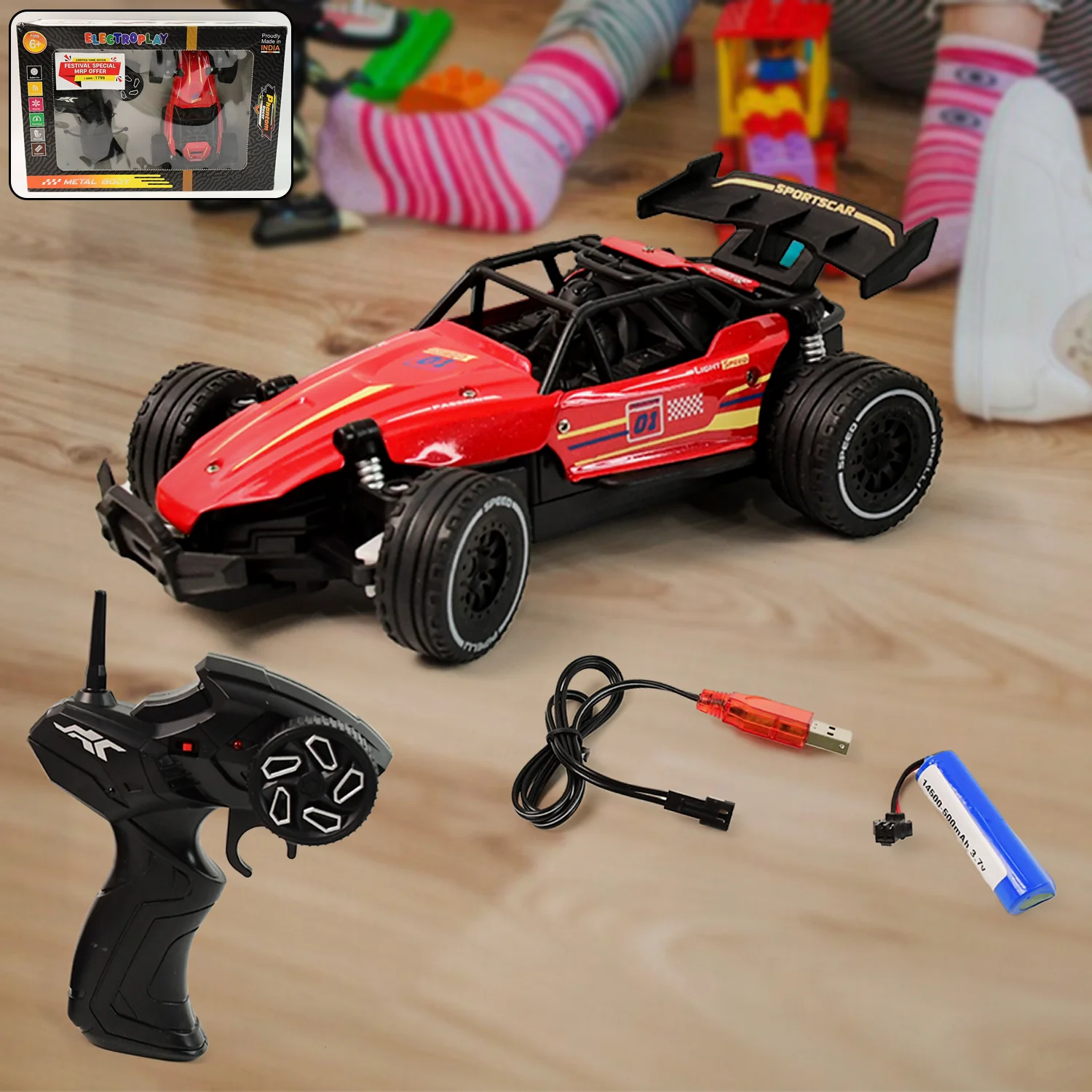 Remote Control Racing Car – High-Speed Red Off-Road Toy - Image 2
