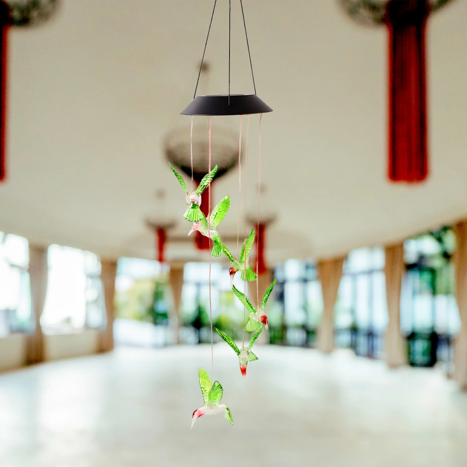 Solar Hummingbird Wind Chimes – Colorful LED Garden Decor - Image 4