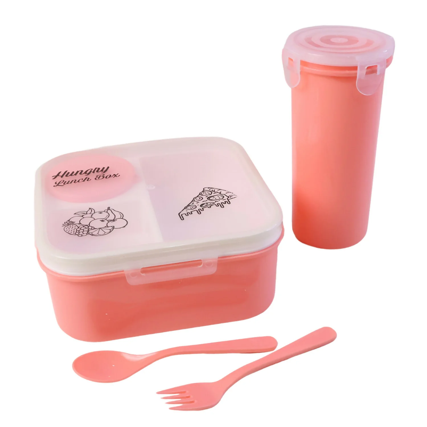 Kids Lunch Box Set – Unbreakable Plastic with Utensils for School - Image 5