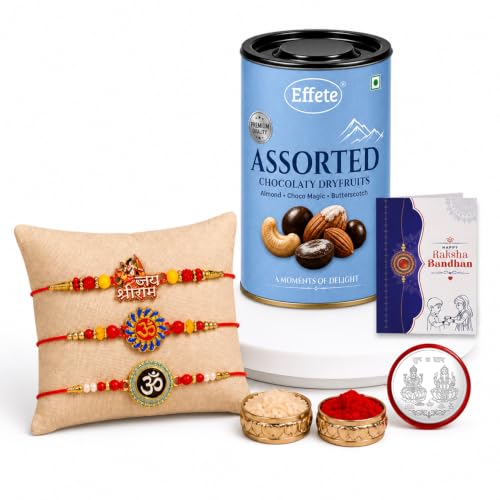 Jai Shree Ram, OM Rakhi Combo - Raksha Bandhan Gift with Assorted Choco 96gm, Pack of 7 - Image 6