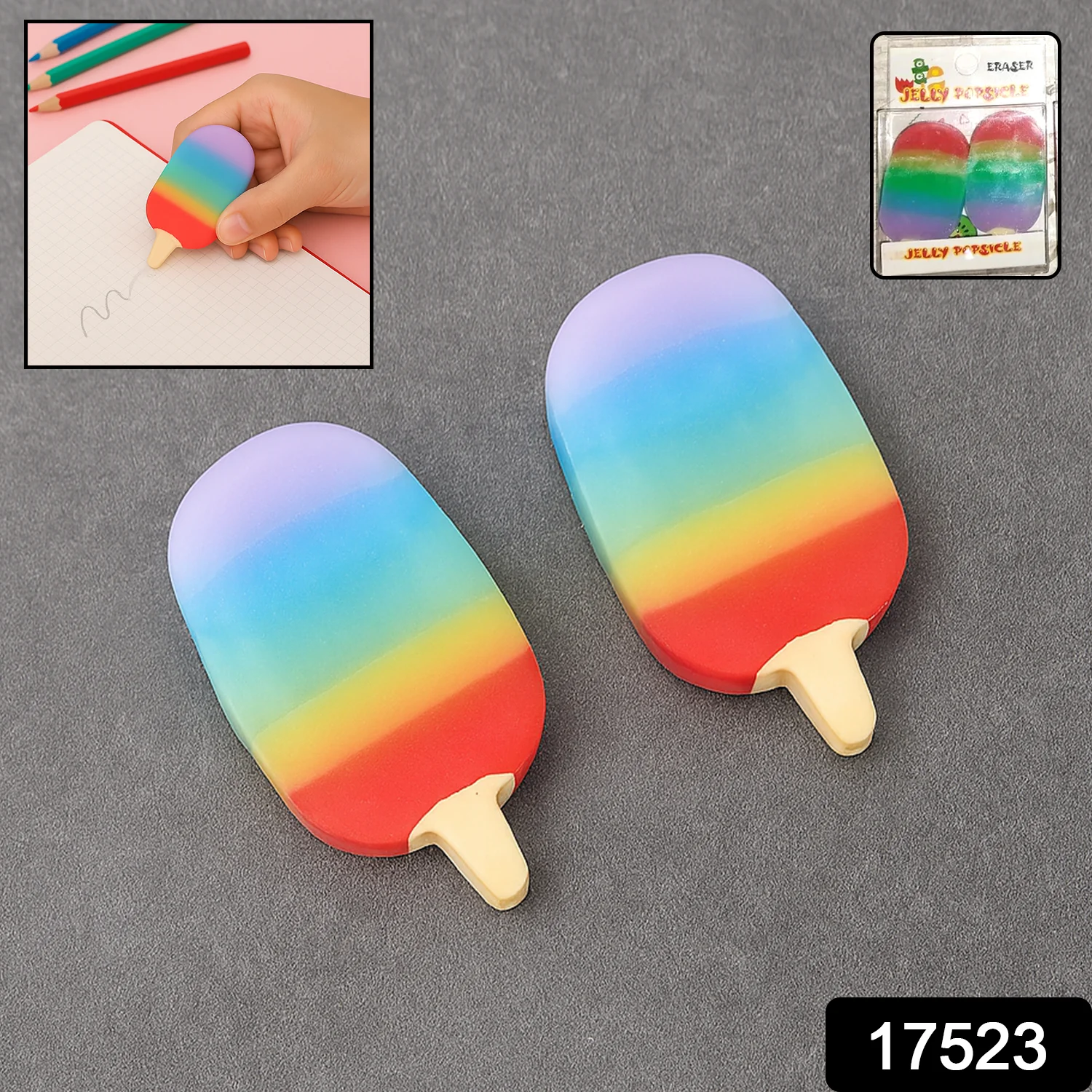 Popsicle Erasers – Cute Jelly Mini Erasers for Kids | Brain Horizon - Image 2