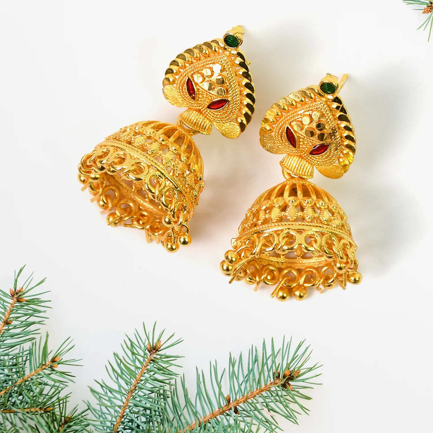 Jumka Elegance Statement Earrings – Bold & Timeless | HV - Image 4