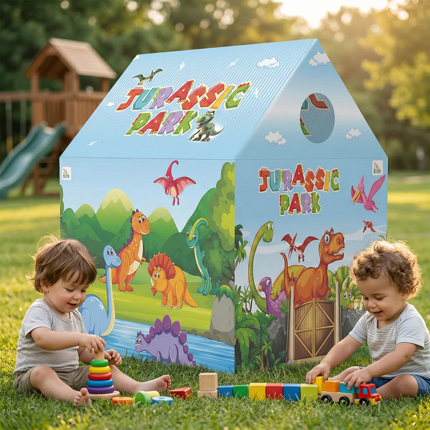 Kids Play Tent House – Dinosaur Theme Foldable Indoor Outdoor Fun - Image 2