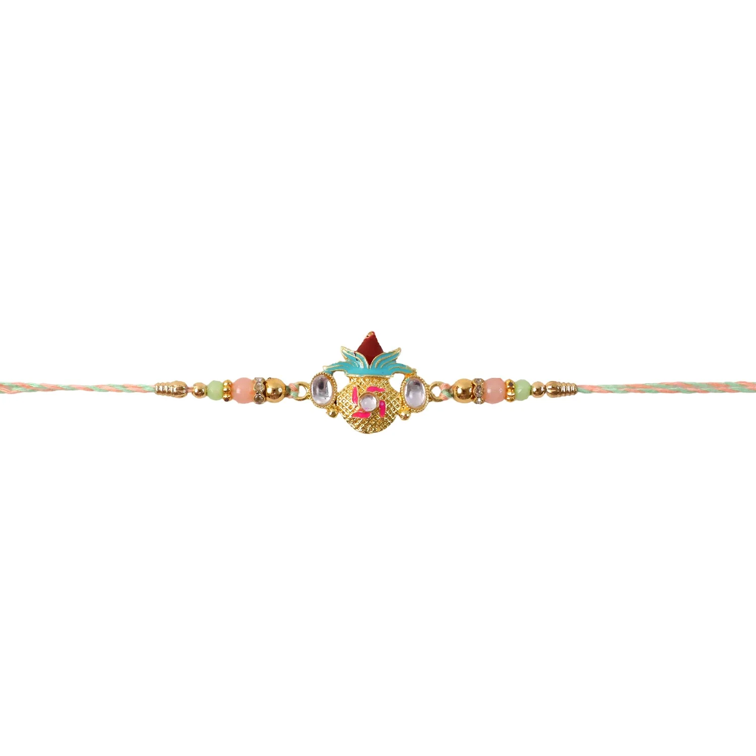 Kalash Kundan Rakhi, Traditional Beaded Festival Gift for Brothers - Image 5