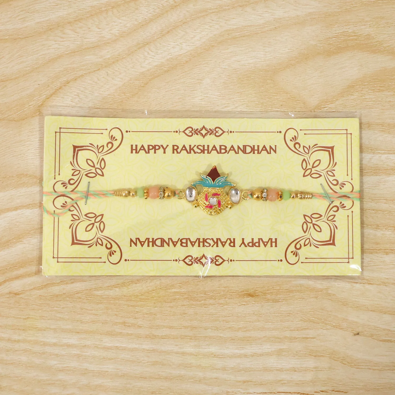 Kalash Kundan Rakhi, Traditional Beaded Festival Gift for Brothers - Image 6
