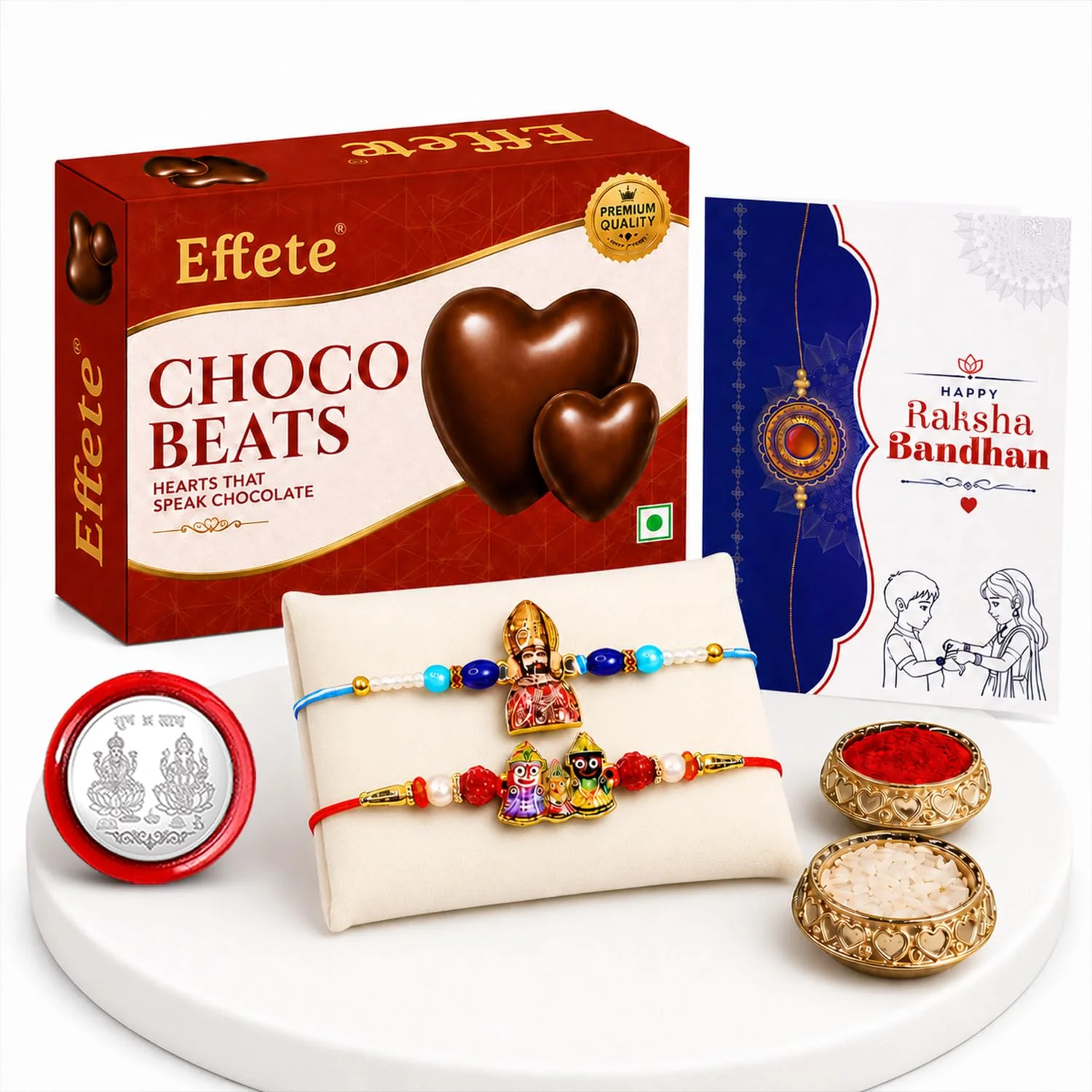 Khatu Shyam Rakhi Combo - Raksha Bandhan Gift with Choco Beats 32gm, Pack of 6 for Bhaiya - Image 5