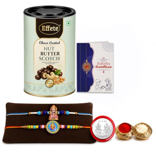 Khatu Shyam Rakhi Combo - Raksha Bandhan Gift with Choco Butterscotch 96gm, Pack of 6 - Image 6