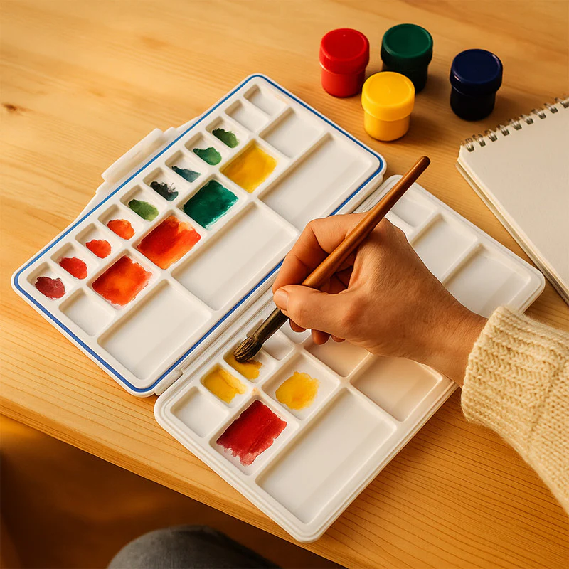 Airtight Colour Mixing Plate – Foldable & Leakproof Paint Palette - Image 2