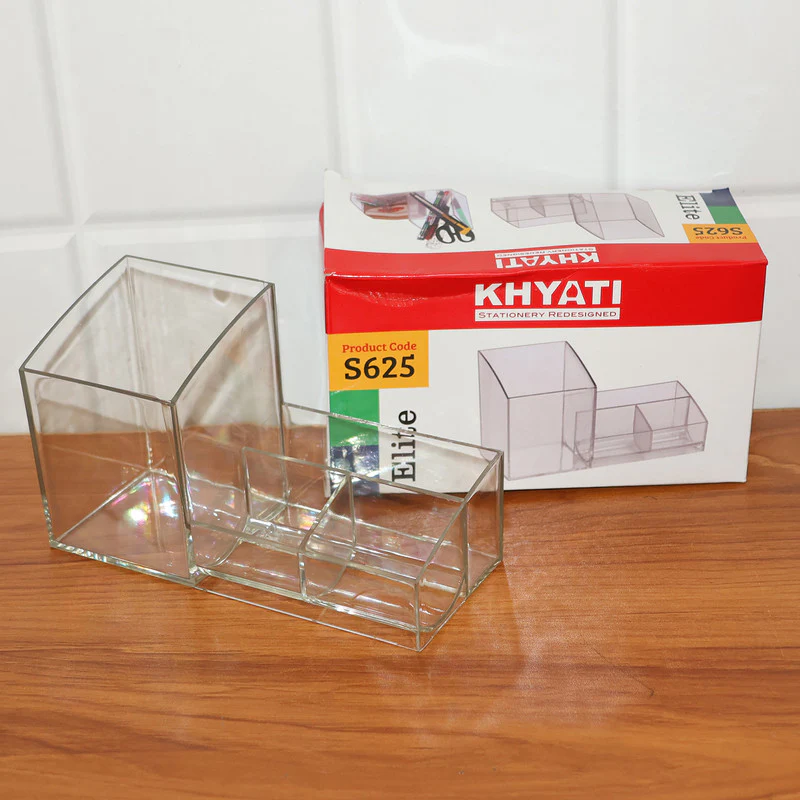Acrylic Desk Organizer – Multi-Compartment Transparent Holder - Image 6
