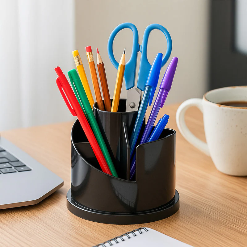 Rotating Pen Stand – 360° Multi-Compartment Desk Organizer - Image 6