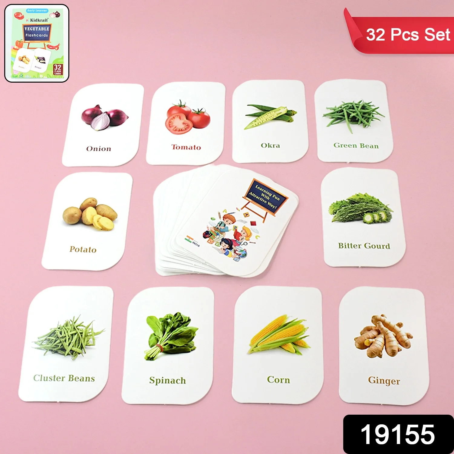 Vegetable Flash Cards – 32 Durable Educational Cards for Kids - Image 2