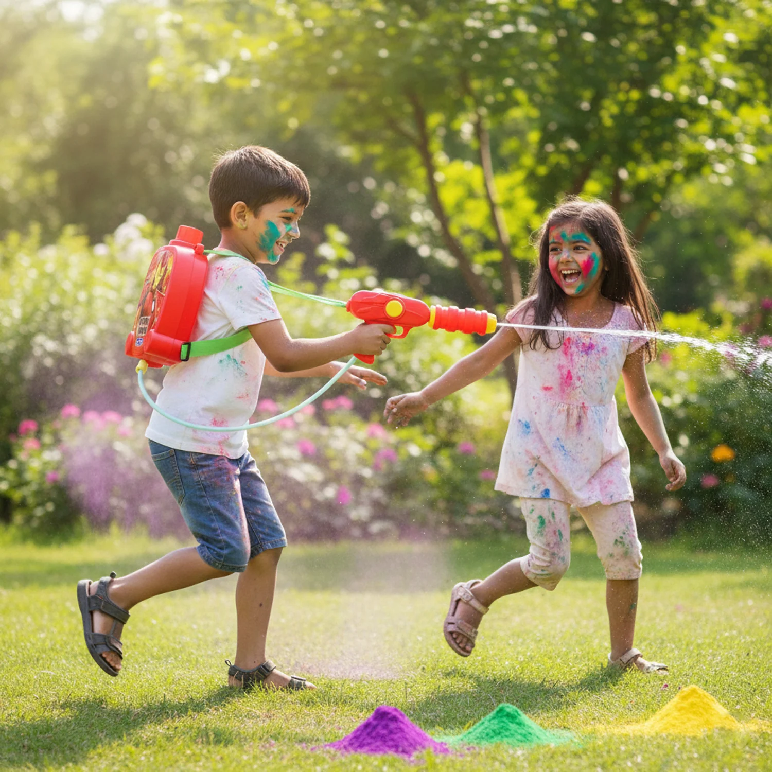 Backpack Water Gun – Long Range Kids Pichkari for Holi Fun - Image 3