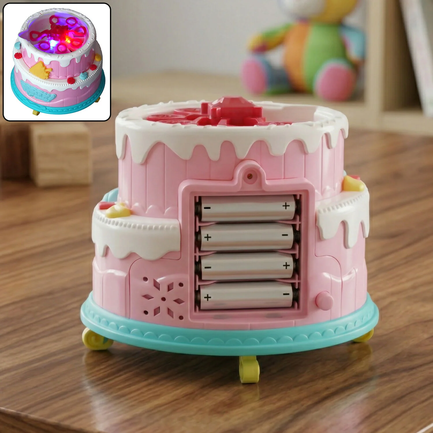 Kids Bubble Cake Toy – Automatic Bubble Maker with Lights & Music - Image 6