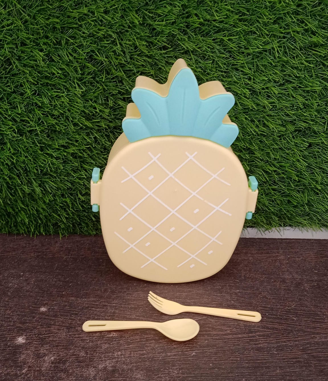 Kids Bento Lunch Box – Pineapple Design, Fork & Spoon | Lunchie Bunchie - Image 10