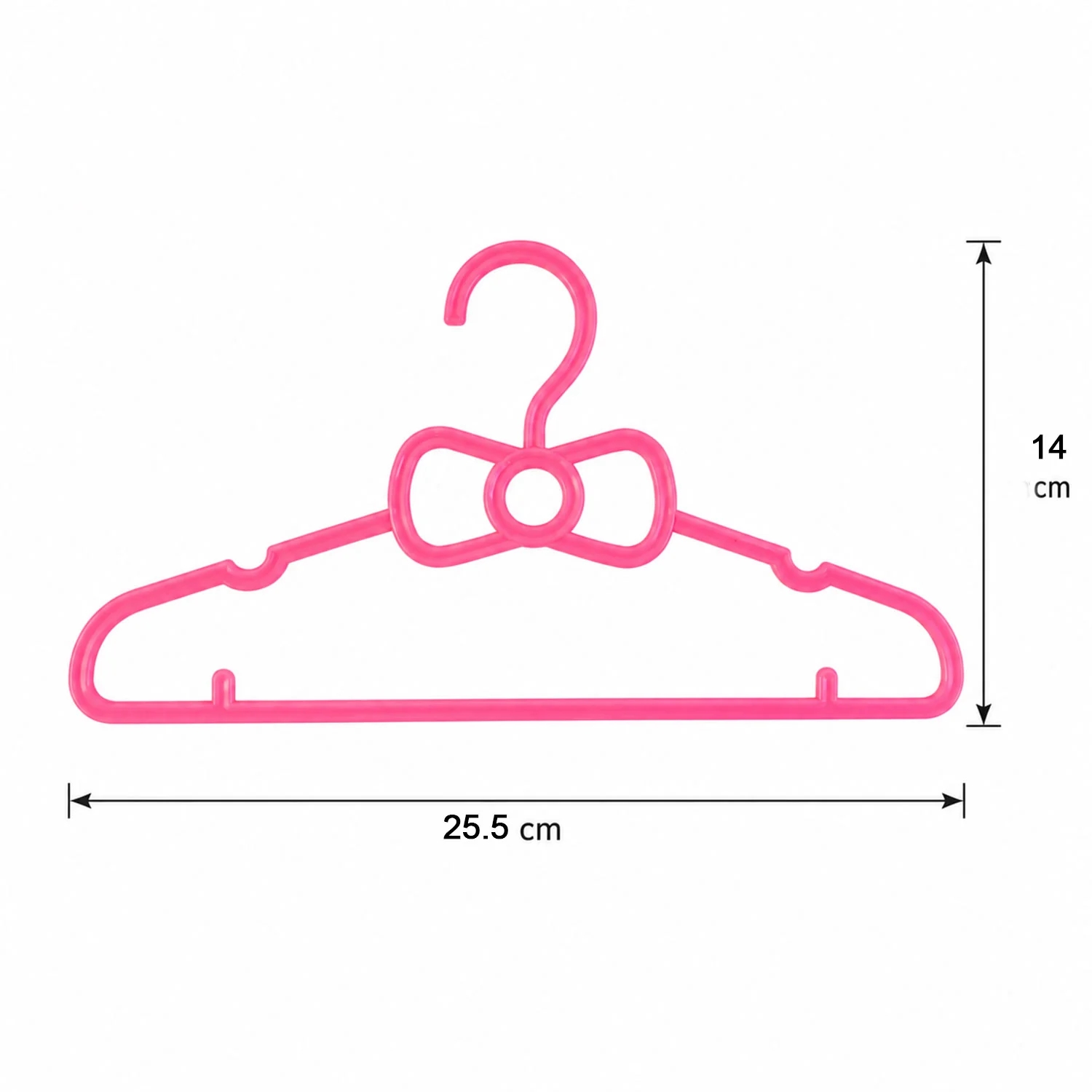 Kids Plastic Clothes Hangers Set of 4 Cute Bow Design Baby Wardrobe (4 Pc Set) - Image 6